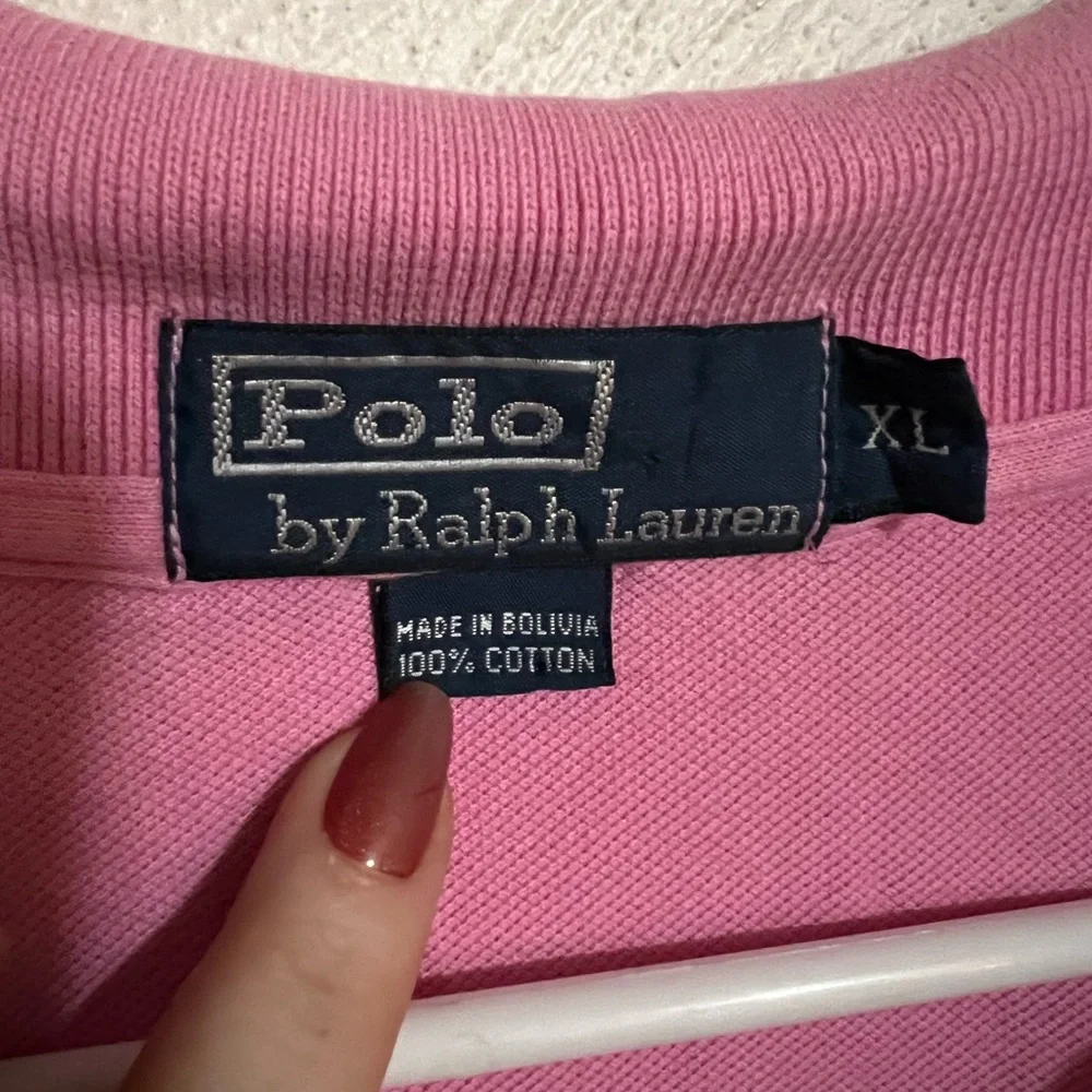 POLO RALPH LAUREN Classic Casual Preppy Cotton Polo Shirt Pink Green Men's Sz XL
